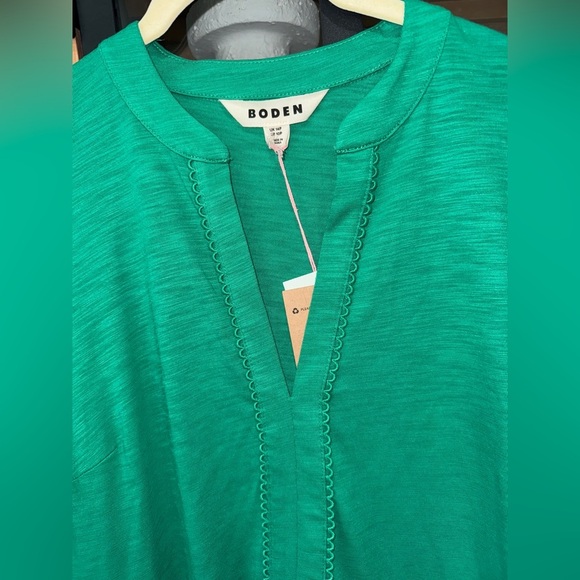 Boden Naomi Short Sleeve Dress midi Rich Emerald modal pockets babydoll petite - Picture 4 of 12